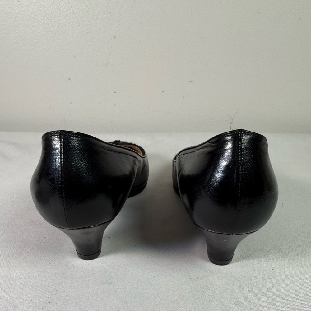 Vintage authentic Gucci black leather 2in heels pumps shoes slip on size 34.5 - Picture 8 of 17